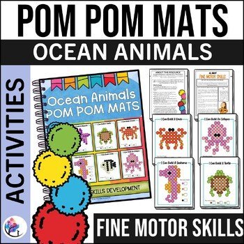 OCEAN ANIMALS Pom Pom Mats - Fine Motor Skills Occupational Therapy