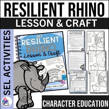 RESILIENT RHINO CRAFT - Cut & Paste School Counseling Activity - SEL Skills