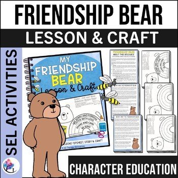 FRIENDSHIP BEAR CRAFT - Cut & Paste School Counseling Activity - SEL Lesson