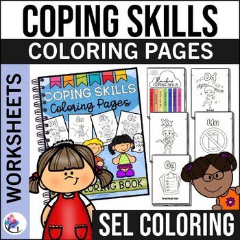 COPING SKILLS Coloring Book - Alphabet A-Z SEL School Counselor Resource