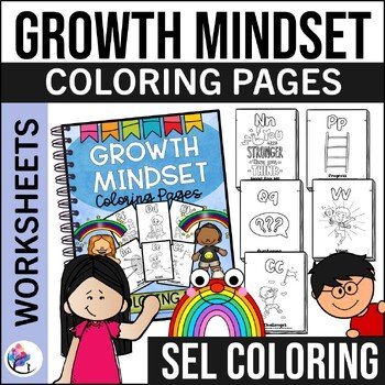 GROWTH MINDSET Coloring Book - Alphabet A-Z SEL School Counselor Resource