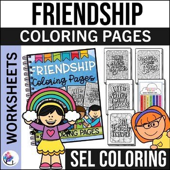 FRIENDSHIP COLORING PAGES - Counseling Crafts & Social Emotional Learning SEL