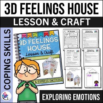 FEELINGS HOUSE 3D Craft Emotions School Counseling Activities Group Individual