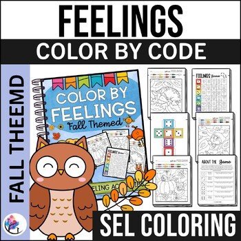 FALL COUNSELING ACTIVITIES - COLOR BY FEELINGS - Fall/Autumn Coloring Pages