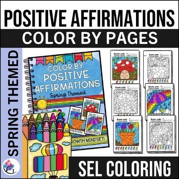 COLOR BY POSITIVE AFFIRMATIONS - Spring School Counseling Activities