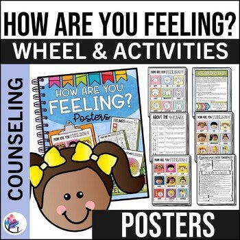 FEELINGS & EMOTIONS POSTER, GAME & FEELINGS WHEEL - School Counseling FREEBIE