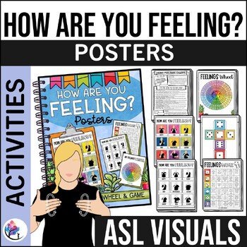 ASL FEELINGS & EMOTIONS POSTER GAME & FEELINGS WHEEL - ASL Sign Language FREEBIE