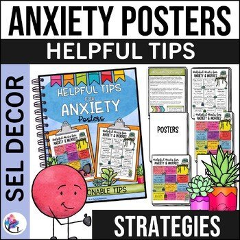 ANXIETY & WORRIES POSTERS - School Counseling Office Decor - Counseling Decor