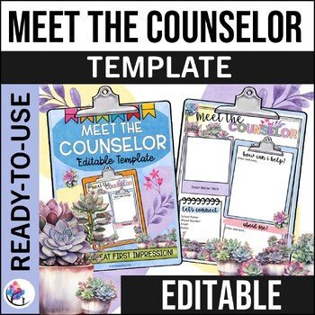 MEET THE COUNSELOR - Editable Template - Pastel Watercolor - Back to School