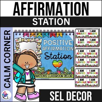 POSITIVE AFFIRMATION STATION - Affirmations Mirror Classroom Decor BRIGHTS