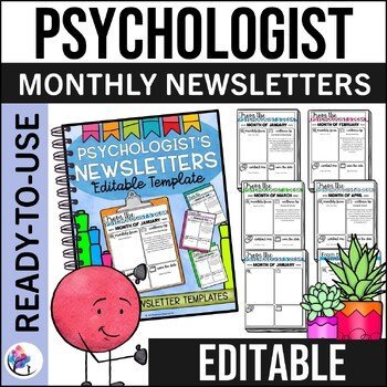 PSYCHOLOGISTS MONTHLY NEWSLETTERS - Editable Template - Back to School