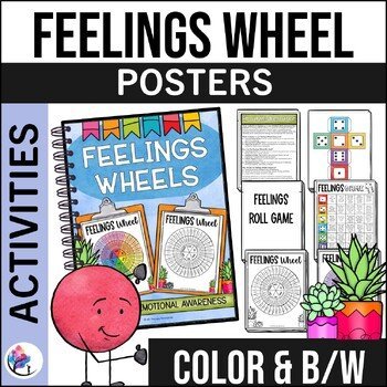 FEELINGS and EMOTIONS WHEEL - School Counseling FREEBIE - SEL School Counseling