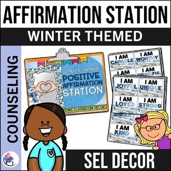 WINTER POSITIVE AFFIRMATION STATION - Affirmations Mirror Classroom Decor