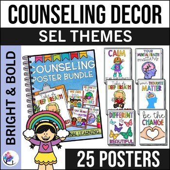 CLASSROOM DECOR BUNDLE - Social Emotional Learning & Counseling Themes 25 Poster
