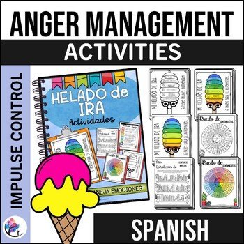 Anger Ice-Cream - 6 Steps for Self Control Worksheet and Questions - SPANISH