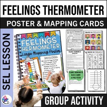 FEELINGS THERMOMETER & Anger Management Worksheets Kids Self Control Impulse