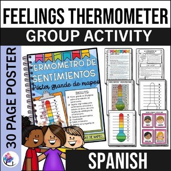 FEELINGS THERMOMETER & Anger Management Worksheets Kids Self Control SPANISH