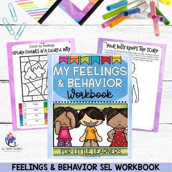 FEELINGS & BEHAVIOR SEL WORKBOOK I School Counseling SEL Emotions Activities - Image 2