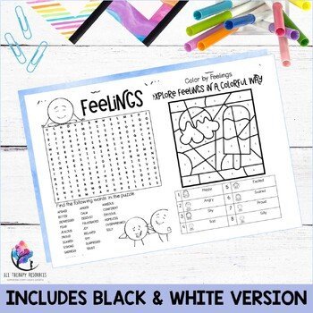 FEELINGS & BEHAVIOR SEL WORKBOOK I School Counseling SEL Emotions Activities - Image 3