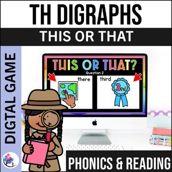 DIGRAPHS GAME - TH WORDS - Speech Therapy Activities Articulation Phonics Vocab