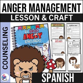 ANGRY HEDGEHOG CRAFT - Autumn School Counseling Activity - Anger - SEL SPANISH
