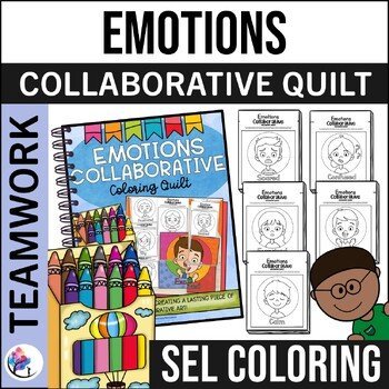 EMOTIONS COLLABORATIVE COLORING QUILT - Counseling Bulletin Board SEL