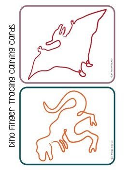 CALMING STRATEGIES - FINGER TRACING CALMING CARDS Dinosaur Emotional Regulation - Image 3