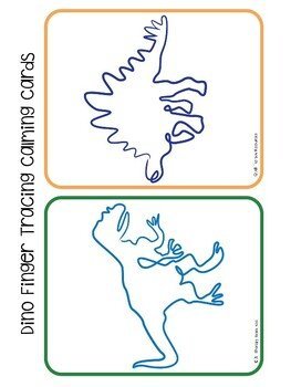 CALMING STRATEGIES - FINGER TRACING CALMING CARDS Dinosaur Emotional Regulation - Image 4