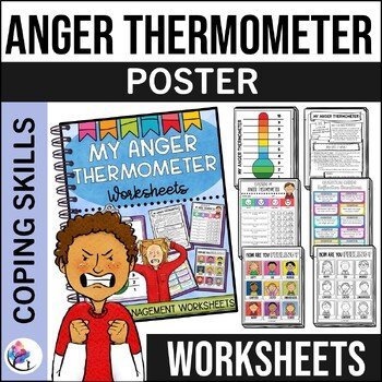 Anger Management Activities - Anger Thermometer - Stop Think Go Act Worksheets