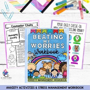 ANXIETY WORKSHEETS ACTIVITIES Stress Management Coping Skills Workbook Worries - Image 2