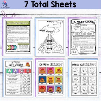 ANGER VOLCANO WORKSHEETS - Anger Management - Behavior Support - Image 3