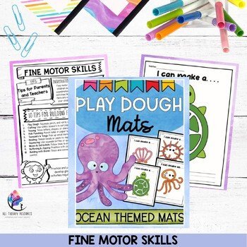 FINE MOTOR SKILLS - Ocean Themed Play Dough Mats - Image 2