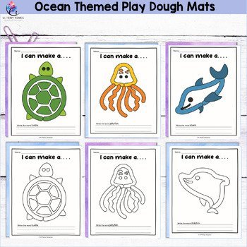 FINE MOTOR SKILLS - Ocean Themed Play Dough Mats - Image 4