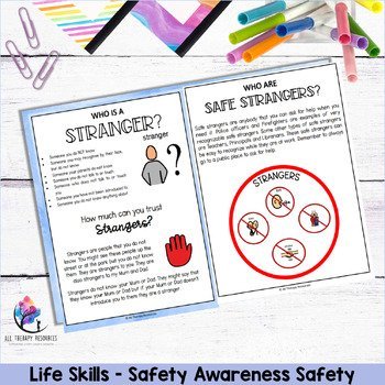 STRANGER DANGER AWARENESS Workbook - Life Skills - Safety Awareness Safety Signs - Image 4