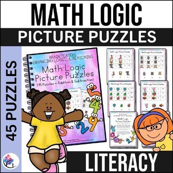 Math Logic Picture Puzzles - Addition & Subtraction (45 puzzles) Homeschool