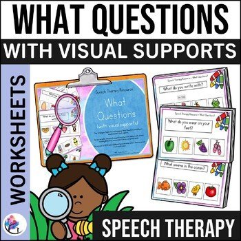 Wh (What Questions) - visual supports -Speech Therapy Resource - Homeschool