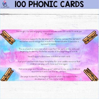 Beginning Sounds “Peg It” Early Phonic Cards - Speech Language Activities - Image 3