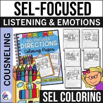 BACK TO SCHOOL SEL COUNSELING COLORING PAGES - Listening & Emotional Awareness