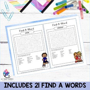COUNSELING FIND-A-WORD ACTIVITIES - SEL Word Searches Counseling Mental Health - Image 3