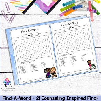 COUNSELING FIND-A-WORD ACTIVITIES - SEL Word Searches Counseling Mental Health - Image 4