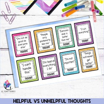 HELPFUL VS UNHELPFUL THOUGHTS automatic negative thoughts/framing your thoughts - Image 4