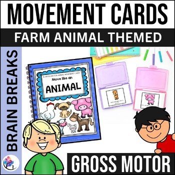 "Move like an Animal" FARM ANIMALS - Movement Cards - Gross Motor Skill