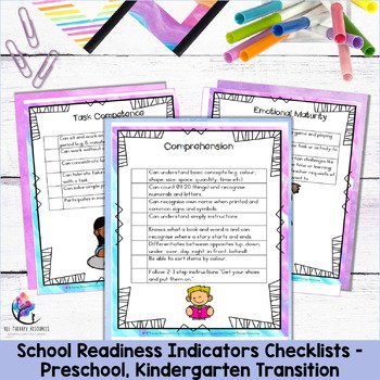 School Readiness Indicators Checklists - Preschool, Kindergarten Transition - Image 4