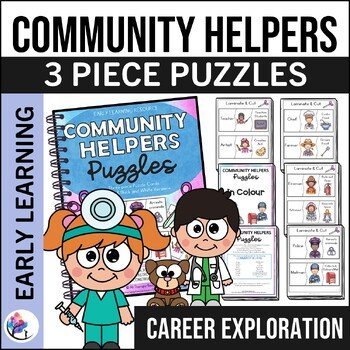 Community Helpers - Three Piece Puzzles - Early Learning & Autism Resource