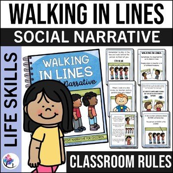 WALKING IN LINES Social Narrative - Visual Social Skill Life Skill SPED Autism