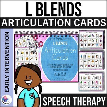 Articulation Cards with Visual Cues - L Blends - Speech Therapy
