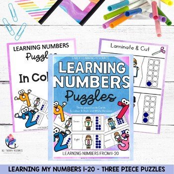 Learning My Numbers 1-20 - Three Piece Puzzles - Early Learning - Autism Support - Image 2