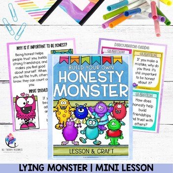 Lying Monster | Mini Lesson | Truth Lie Creative Therapy Plan | Counseling - Image 2