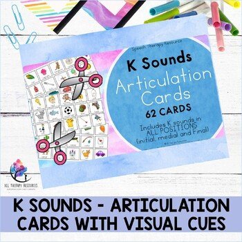 K Sounds - Articulation Cards with Visual Cues - Speech Therapy - All Positions - Image 2
