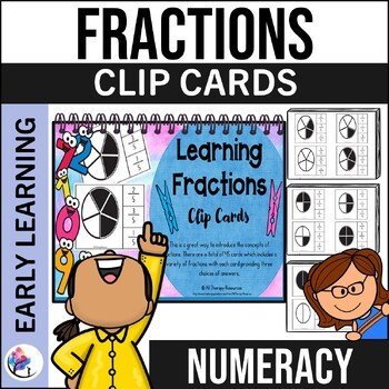 Learning Fractions Choice Clip Cards - Preschool, Autism, Literacy, SPED